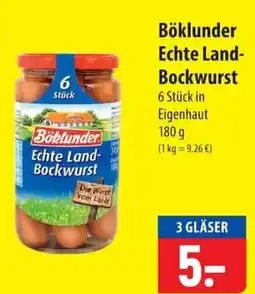 Famila Nord Ost Böklunder Echte Land-Bockwurst Angebot