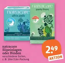 tegut natracare Slipeinlagen oder Binden Angebot