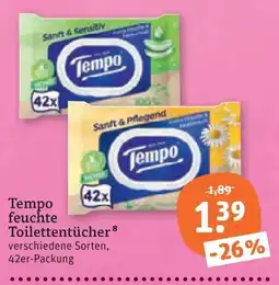 tegut Tempo feuchte Toilettentücher Angebot
