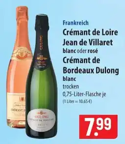 Famila Nord Ost Crémant de Loire Jean de Villaret blanc oder rosé Angebot
