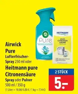 Famila Nord Ost Airwick Pure Luftfrischer-Spray oder Heitmann pure Citronensäure Angebot