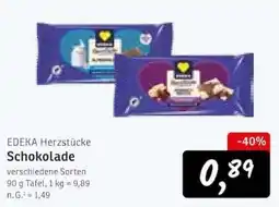 KONSUM EDEKA Herzstücke Schokolade Angebot