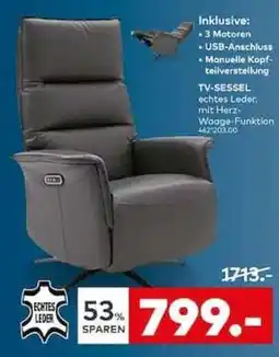 porta TV-SESEL echtes Leder Angebot