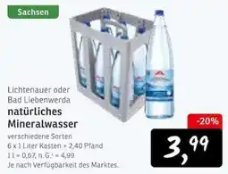 KONSUM Lichtenauer oder Bad Liebenwerda natürliches Mineralwasser Angebot