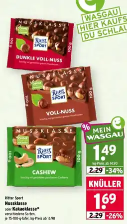 Wasgau Ritter Sport Nussklasse Angebot