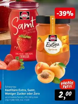 KONSUM Schwartau Konfitüre Extra, Samt, Weniger Zucker oder Zero Angebot