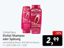 KONSUM L'Oréal Paris Elvital Shampoo oder Spülung Angebot