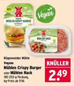 Wasgau Rügenwalder Mühle Vegane Mühlen Crispy Burger oder Mühlen Hack Angebot
