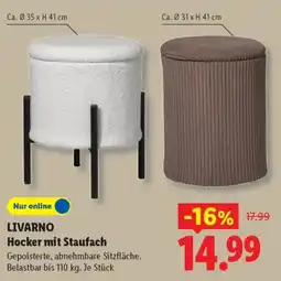 Lidl LIVARNO Hocker mit Staufach Angebot
