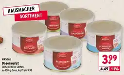 Wasgau WASGAU Dosenwurst Angebot