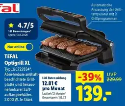 Lidl TEFAL Optigrill XL Angebot