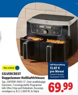 Lidl SILVERCREST Doppelzonen-Heißluftfritteuse Angebot