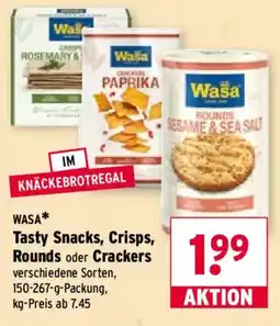Wasgau WASA Tasty Snacks, Crisps, Rounds oder Crackers Angebot