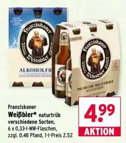 Wasgau Franziskaner Weißbier* naturtrüb Angebot
