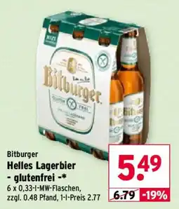 Wasgau Bitburger Helles Lagerbier - glutenfrei -* Angebot