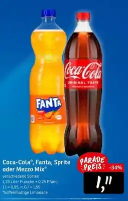 KONSUM Coca-Cola, Fanta, Sprite oder Mezzo Mix Angebot
