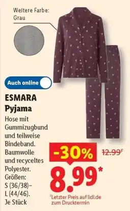 Lidl ESMARA Pyjama Angebot