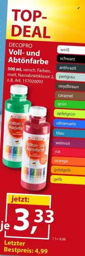 Sonderpreis Baumarkt DECOPRO Voll- und Abtönfarbe Angebot