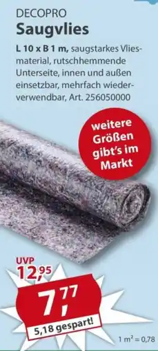 Sonderpreis Baumarkt DECOPRO Saugvlies Angebot