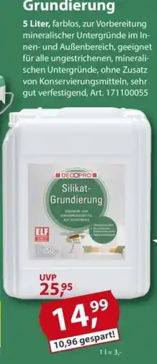Sonderpreis Baumarkt DECOPRO Silikat-Grundierung Angebot