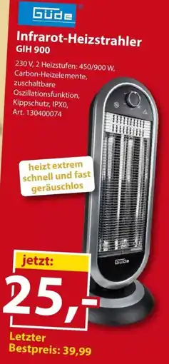 Sonderpreis Baumarkt Güde Infrarot-Heizstrahler GIH 900 Angebot