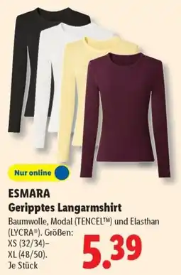 Lidl ESMARA Geripptes Langarmshirt Angebot