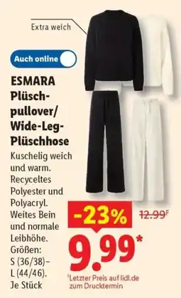 Lidl ESMARA Plüschpullover/Wide-Leg-Plüschhose Angebot