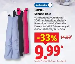 Lidl LUPILU Schnee-Hose Angebot