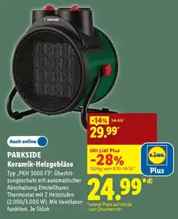 Lidl PARKSIDE Keramik-Heizgebläse Angebot