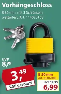 Sonderpreis Baumarkt Vorhängeschloss Angebot