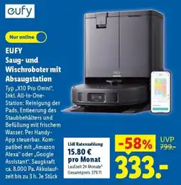 Lidl EUFY Saug- und Wischroboter mit Absaugstation Angebot