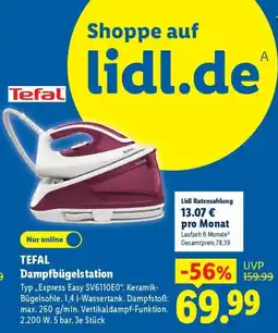 Lidl TEFAL Dampfbügelstation Angebot