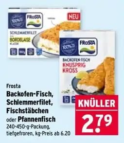 Wasgau Frosta Backofen-Fisch, Schlemmerfilet, Fischstäbchen oder Pfannenfisch Angebot