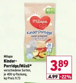 Wasgau Milupa Kinder-Porridge/Müsli* Angebot