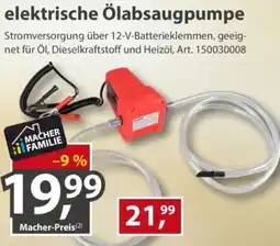Sonderpreis Baumarkt elektrische Ölabsaugpumpe Angebot