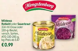Wasgau Hengstenberg Mildessa Rotkohl oder Sauerkraut Angebot