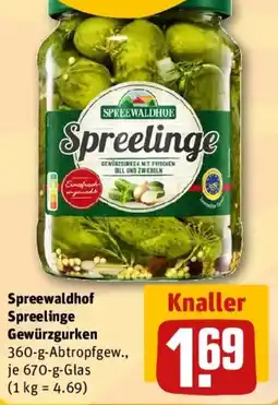 REWE Spreewaldhof Spreelinge Gewürzgurken Angebot