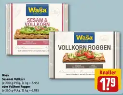 REWE Wasa Sesam & Vollkorn oder Vollkorn Roggen Angebot