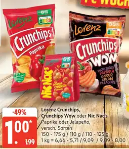 Marktkauf Lorenz Crunchips, Crunchips Wow oder Nic Nac's Angebot
