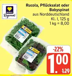 Marktkauf Rucola, Pflücksalat oder Babyspinat Angebot