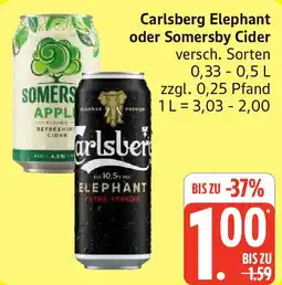 Marktkauf Carlsberg Elephant oder Somersby Cider Angebot