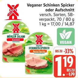 Marktkauf Veganer Schinken Spicker oder Aufschnitt Angebot