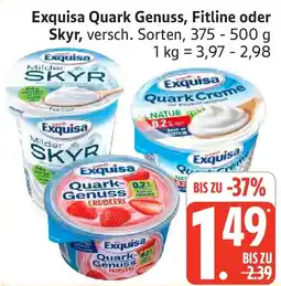 Marktkauf Exquisa Quark Genuss, Fitline oder Skyr Angebot