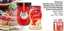 Marktkauf Schwartau Konfitüre Extra, Samt oder Weniger Zucker, Konfitüre Extra, Samt oder Weniger Zucker Fruchtaufstrich Angebot