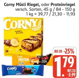 Marktkauf Corny Müsli Riegel, oder Proteinriegel Angebot