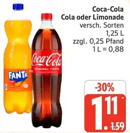 Marktkauf Coca-Cola Cola oder Limonade Angebot