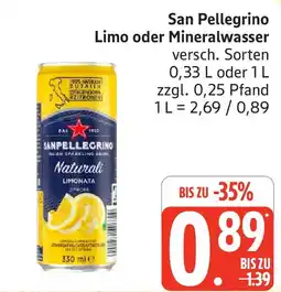 Marktkauf San Pellegrino Limo oder Mineralwasser Angebot