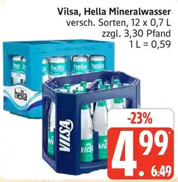 Marktkauf Vilsa, Hella Mineralwasser Angebot