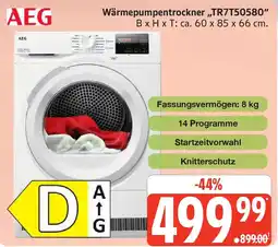 Marktkauf AEG Wärmepumpentrockner TR7T50580 Angebot