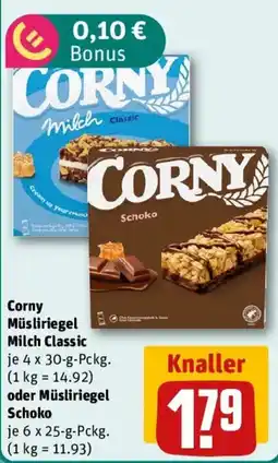 REWE Corny Müsliriegel Milch Classic oder Müsliriegel Schoko Angebot